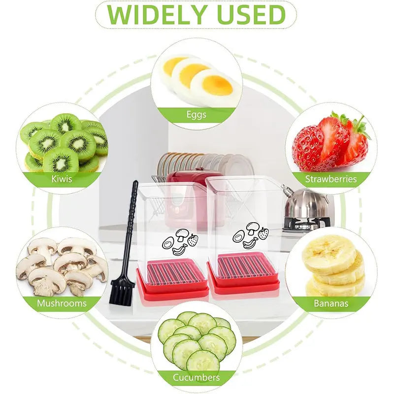 Fruit Speed Cup Slicer with Push Plate Egg Slicer Strawberry Banana Cutter Quickly Making Fruit Vegetable Salad Kitchen Gadget