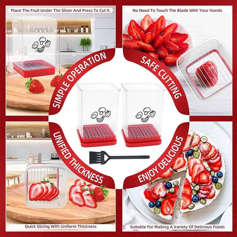 Fruit Speed Cup Slicer with Push Plate Egg Slicer Strawberry Banana Cutter Quickly Making Fruit Vegetable Salad Kitchen Gadget