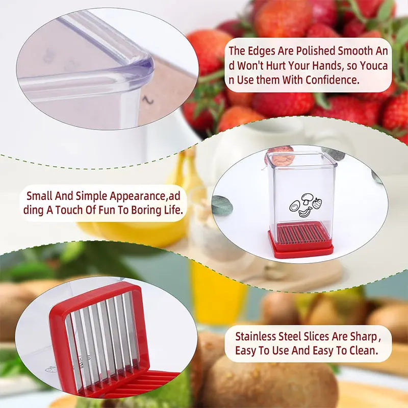 Fruit Speed Cup Slicer with Push Plate Egg Slicer Strawberry Banana Cutter Quickly Making Fruit Vegetable Salad Kitchen Gadget